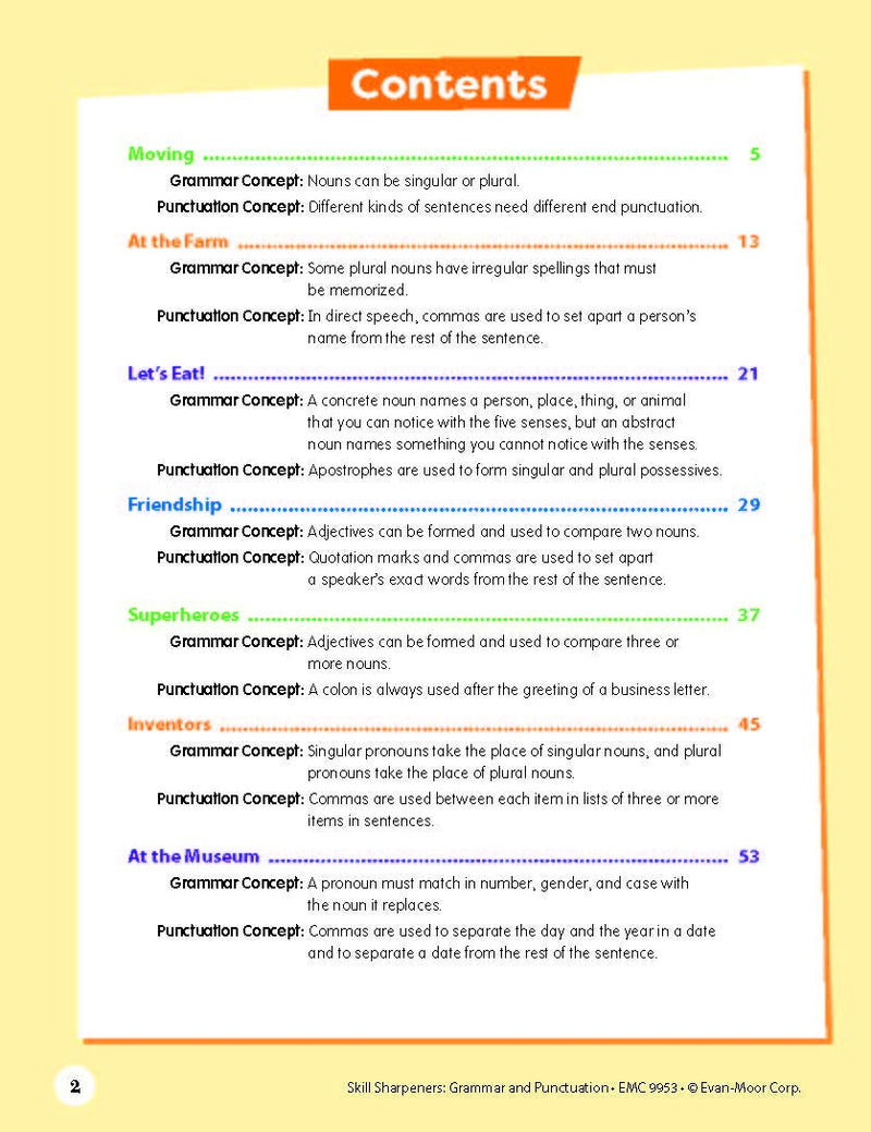 Skill Sharpeners: Grammar & Punctuation (Grade 3) (Evan-Moor)