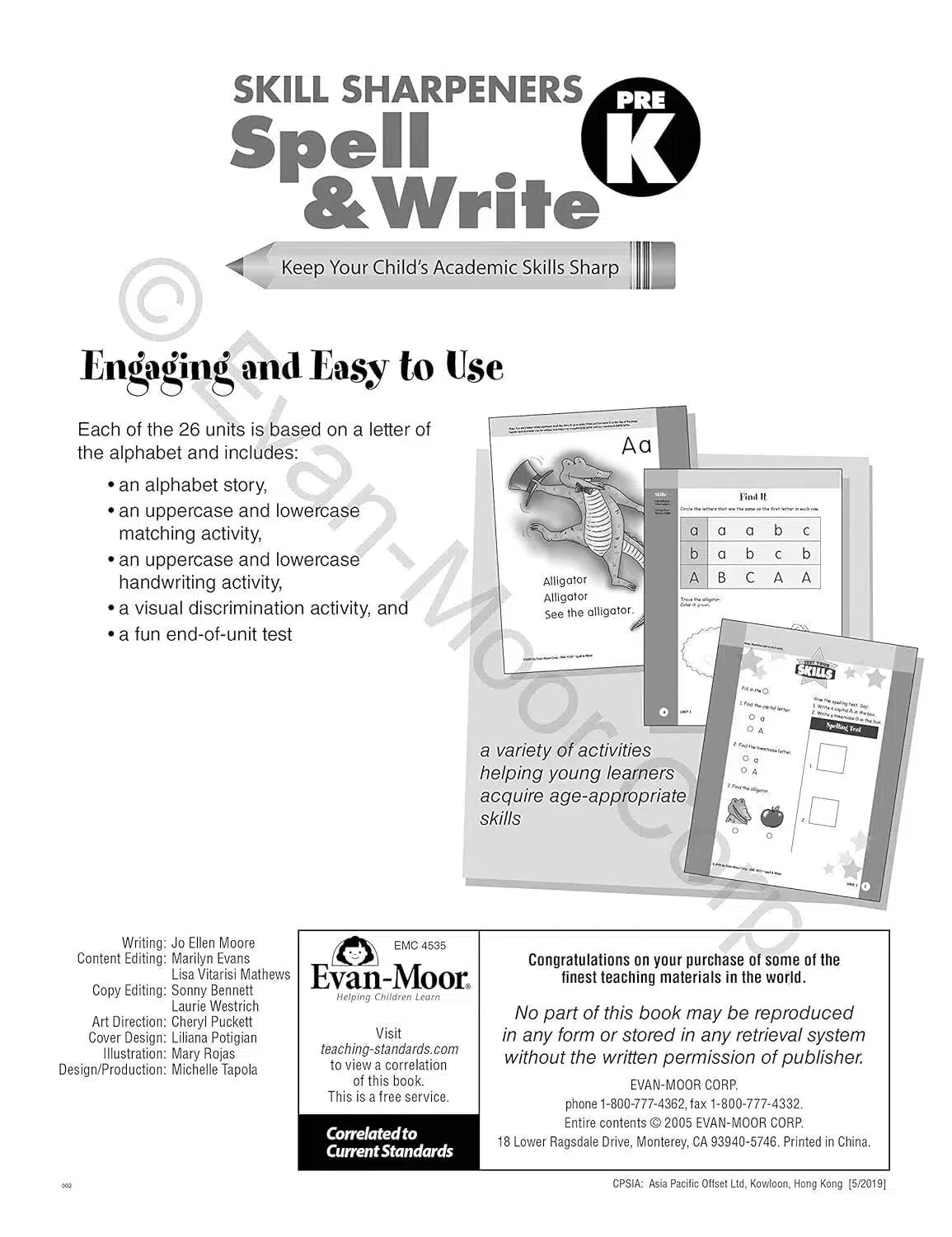 Skill Sharpeners: Spell & Write (Grade Prek) (Evan-Moor)-Activity: 學習補充 Learning & Supplemental-買書書 BuyBookBook