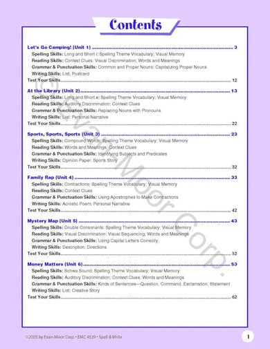 Skill Sharpeners: Spell & Write (Grade 3) (Evan-Moor)-Activity: 學習補充 Learning & Supplemental-買書書 BuyBookBook