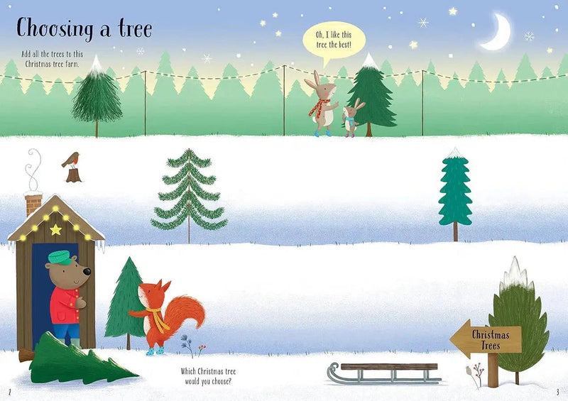 Sparkly Christmas Trees Sticker Book (Jessica Greenwell)-Activity: 繪畫貼紙 Drawing & Sticker-買書書 BuyBookBook