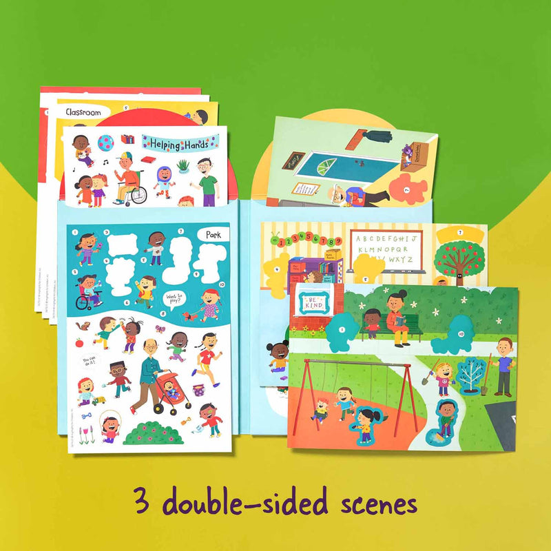 Stick with Kindness Reusable Sticker Playscenes (Highlights)-Activity: 繪畫貼紙 Drawing & Sticker-買書書 BuyBookBook