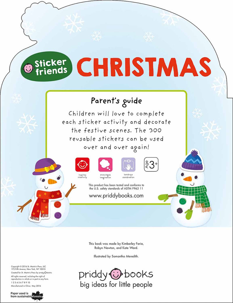 Sticker Friends Christmas - 300 Reusable Stickers-Activity: 繪畫貼紙 Drawing & Sticker-買書書 BuyBookBook