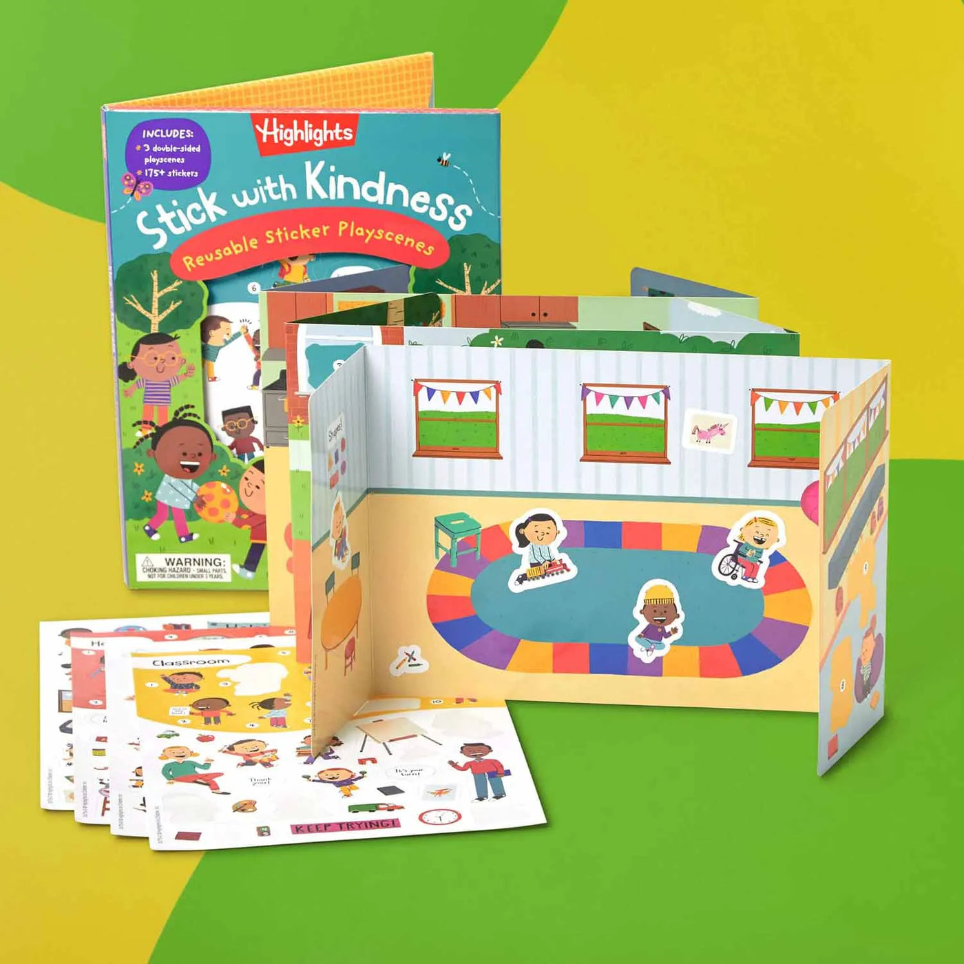 Stick with Kindness Reusable Sticker Playscenes (Highlights)-Activity: 繪畫貼紙 Drawing & Sticker-買書書 BuyBookBook