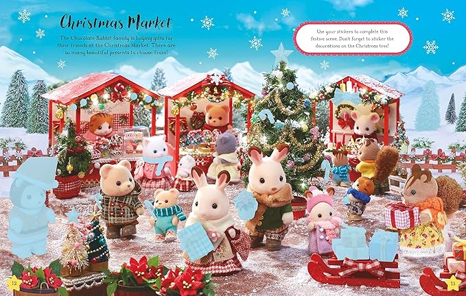 正版 Sylvanian Families: Sticker Dress-Up Christmas Book 最抵價