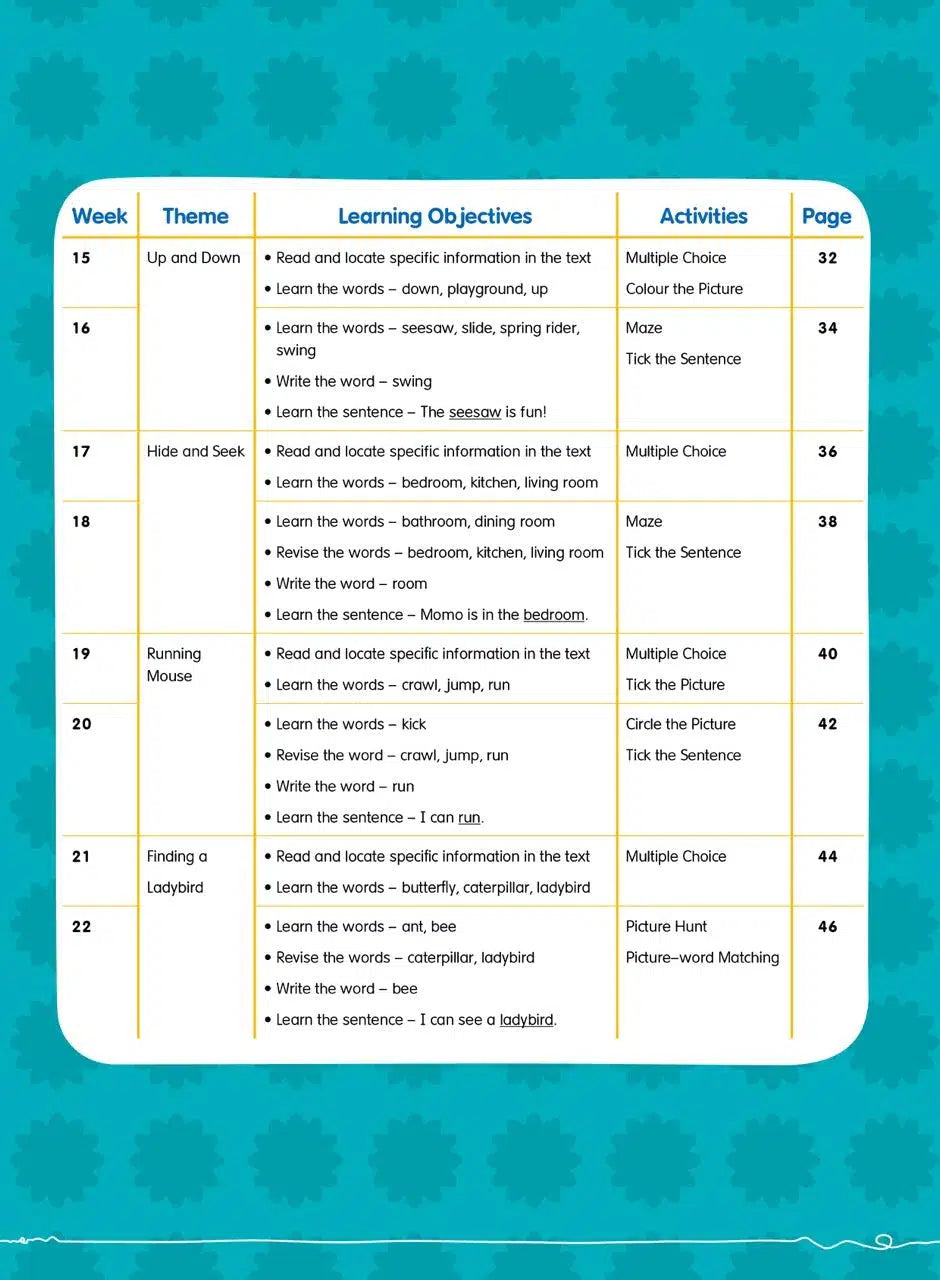 26週學前教育系列 - 幼兒英語 - 閱讀理解及寫作 (英式英語QR Code)-補充練習: 英文科 English-買書書 BuyBookBook