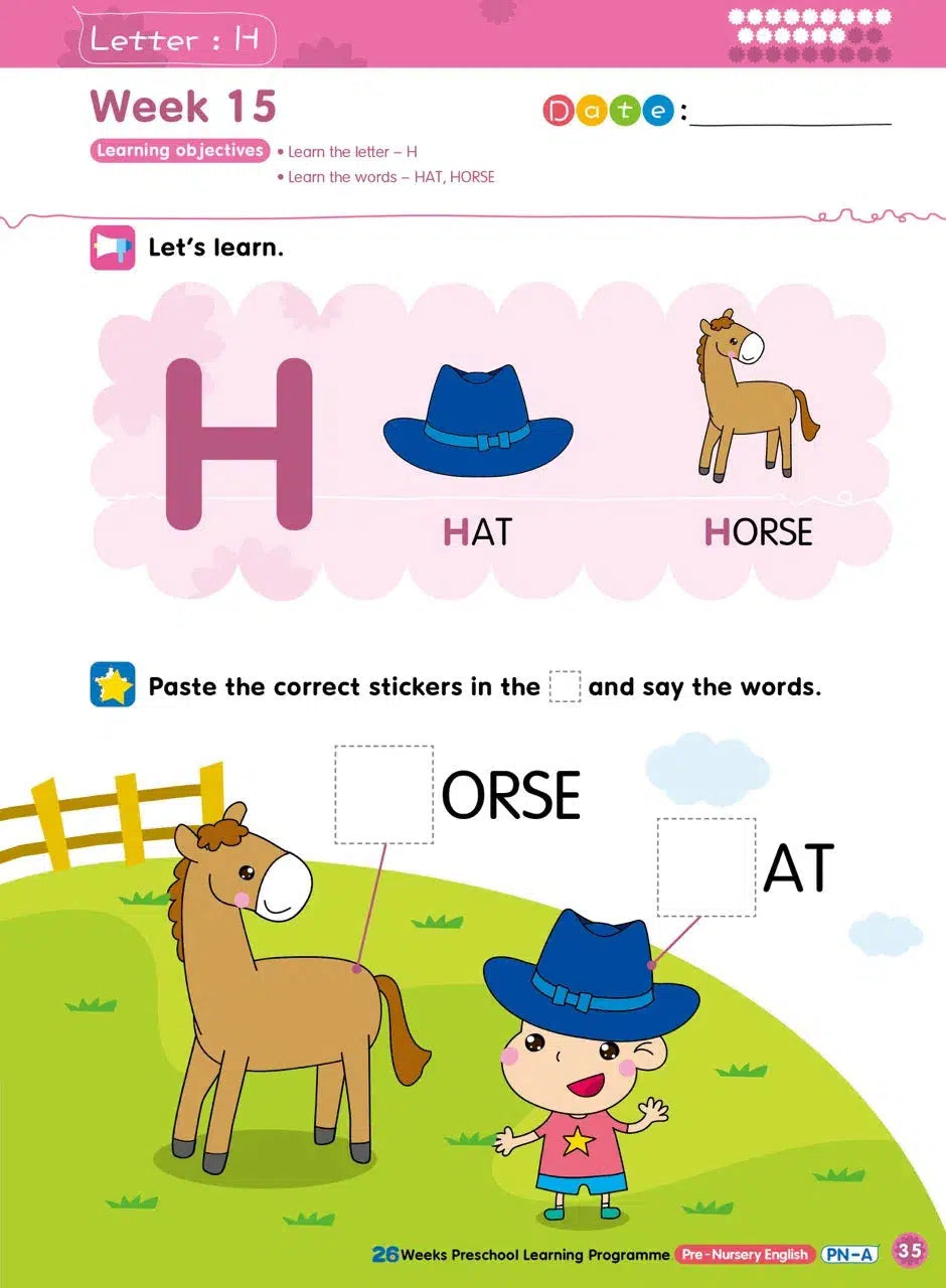 Pre-Nursery English 學前班英語遊戲及寫前練習 - 26週學前教育系列-補充練習: 英文科 English-買書書 BuyBookBook