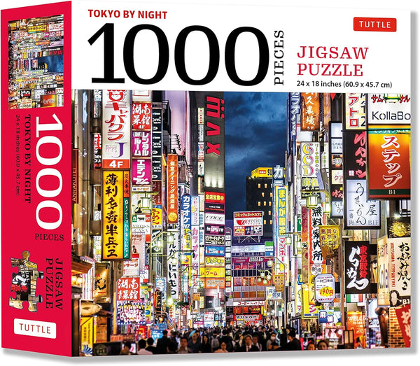 Tokyo by Night Jigsaw Puzzle (Tuttle Publishing)-Hobbies/ quizzes/ games-買書書 BuyBookBook