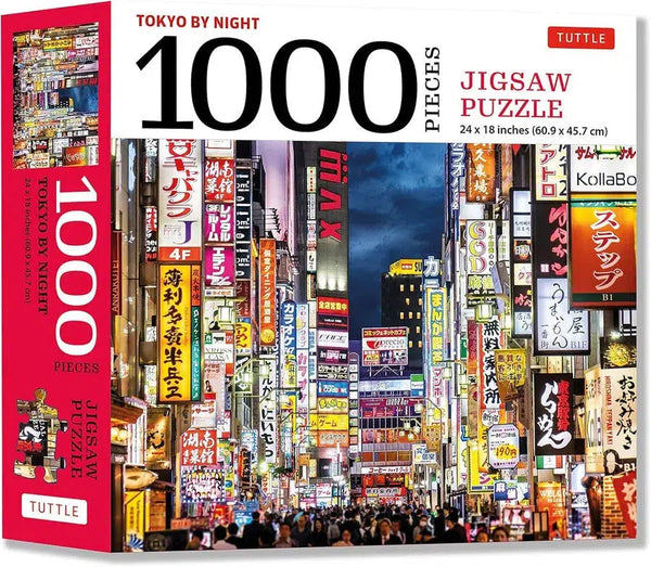 Tokyo by Night Jigsaw Puzzle (Tuttle Publishing)-Hobbies/ quizzes/ games-買書書 BuyBookBook