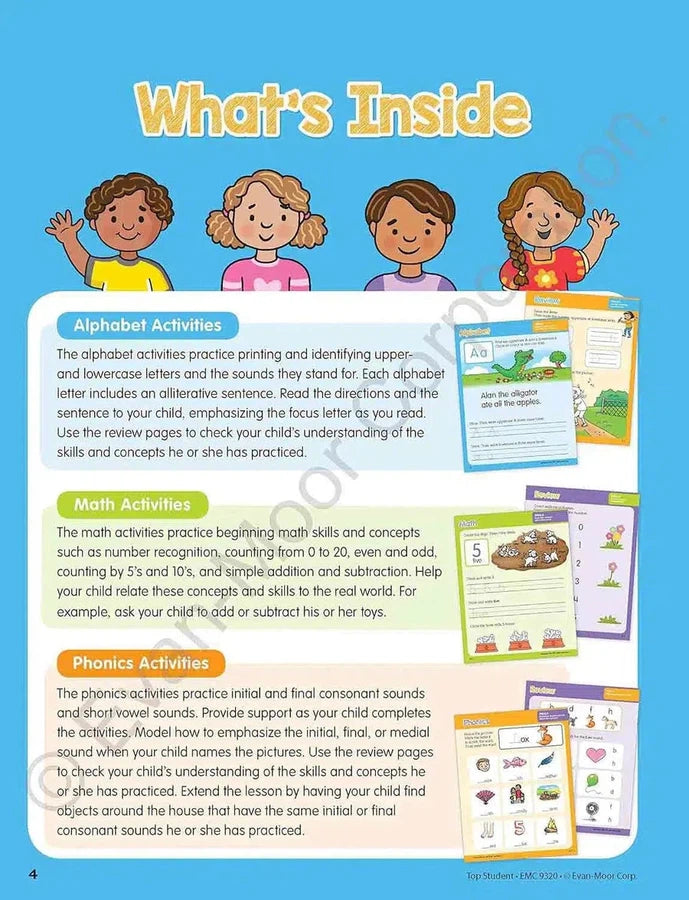 Top Student: Kindergarten Workbook (Grade K) (Evan-Moor)-Activity: 學習補充 Learning & Supplemental-買書書 BuyBookBook