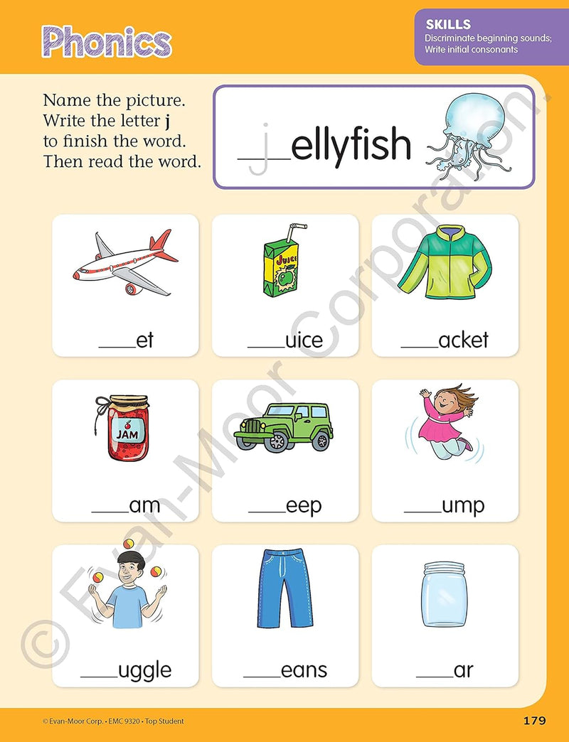 Top Student: Kindergarten Workbook (Grade K) (Evan-Moor)-Activity: 學習補充 Learning & Supplemental-買書書 BuyBookBook