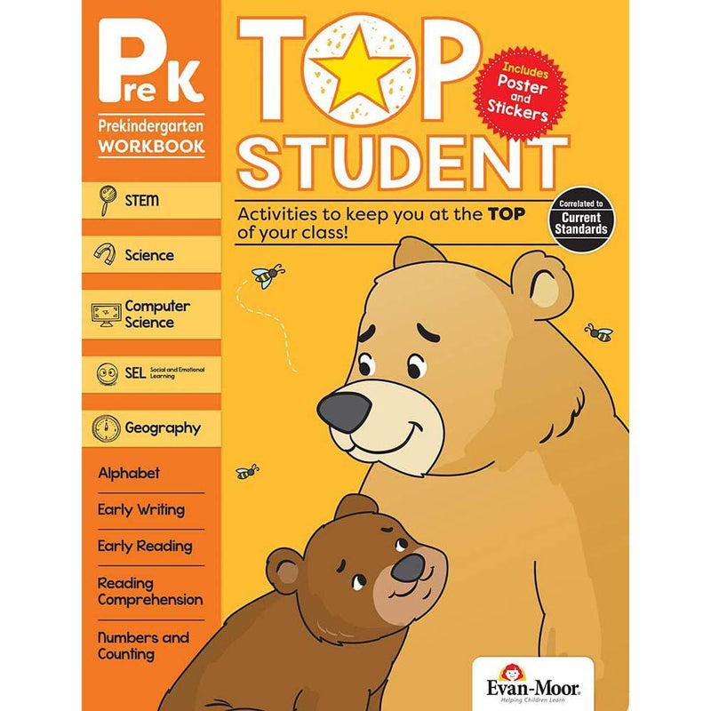 Top Student: Pre-Kindergarten Workbook (Grade Prek) (Evan-Moor)-Activity: 學習補充 Learning & Supplemental-買書書 BuyBookBook