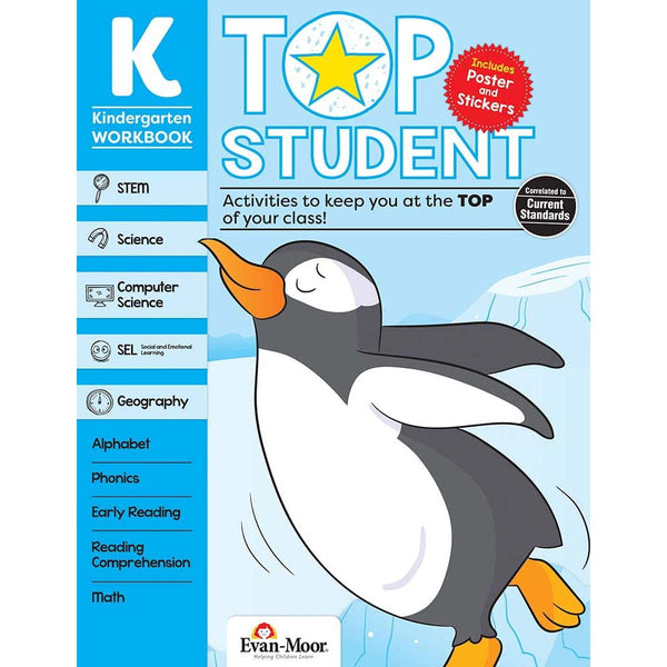 Top Student: Kindergarten Workbook (Grade K) (Evan-Moor)