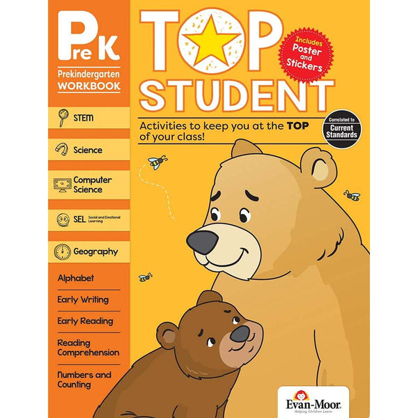 Top Student: Pre-Kindergarten Workbook (Grade Prek) (Evan-Moor)