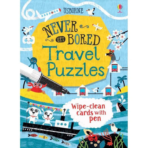 Never Get Bored Travel puzzles (Wipe Clean) Usborne