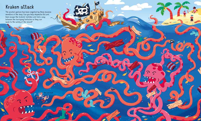 Under the Sea Maze (Usborne Book and Jigsaw) (200 pcs) - 買書書 BuyBookBook