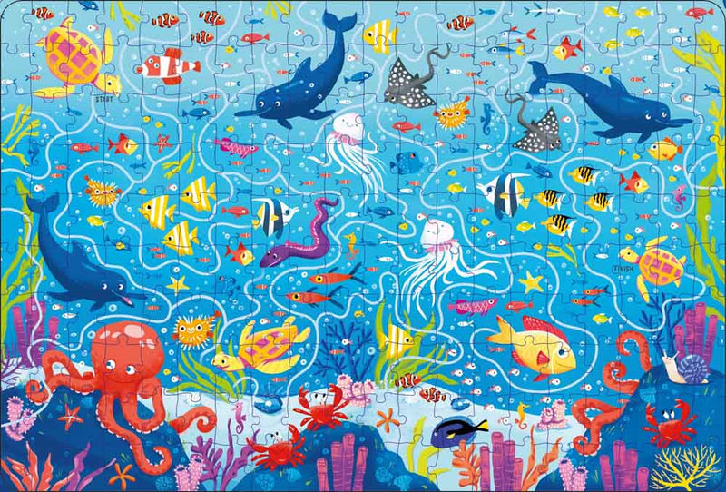 Under the Sea Maze (Usborne Book and Jigsaw) (200 pcs) - 買書書 BuyBookBook