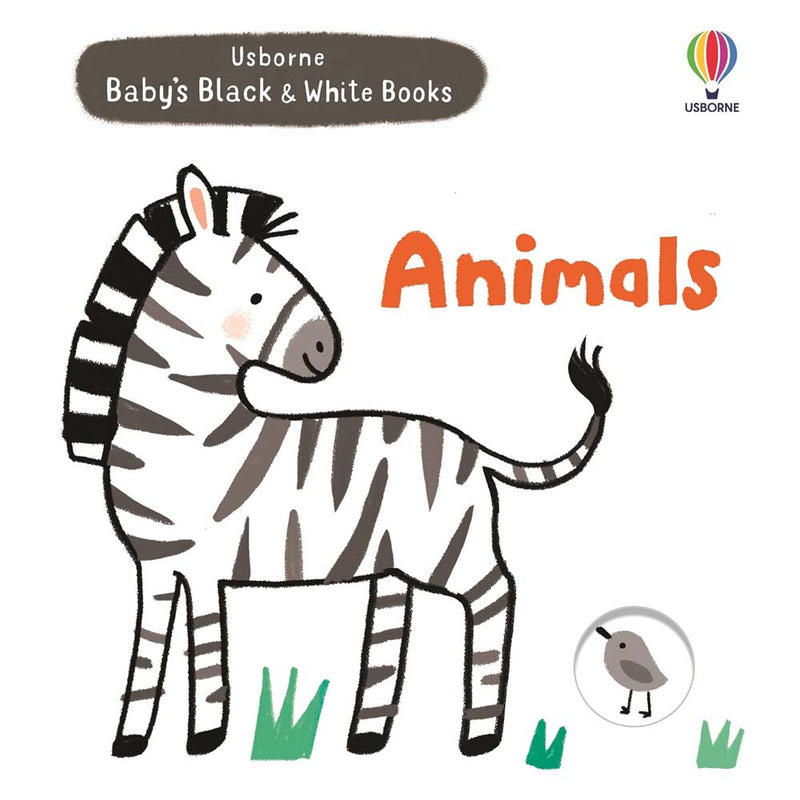 Usborne Baby's Black and White Books: Animals (Mary Cartwright)-Nonfiction: 學前基礎 Preschool Basics-買書書 BuyBookBook