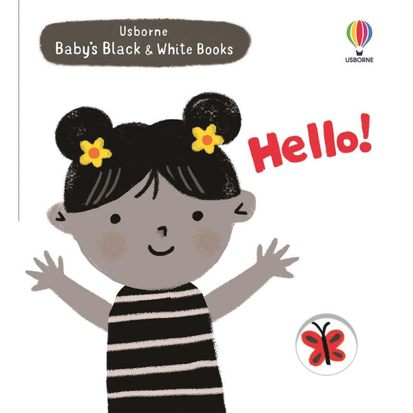 Usborne Baby's Black and White Books: Hello! (Mary Cartwright)-Nonfiction: 學前基礎 Preschool Basics-買書書 BuyBookBook