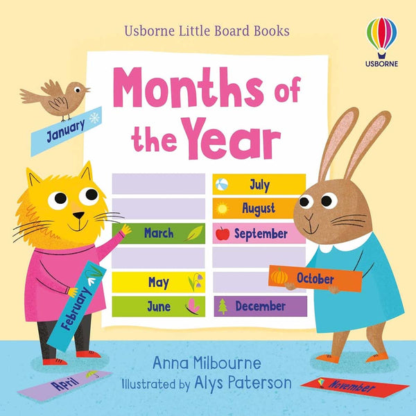 Usborne Little Board Books - Months of the Year (Anna Milbourne)-Nonfiction: 學前基礎 Preschool Basics-買書書 BuyBookBook