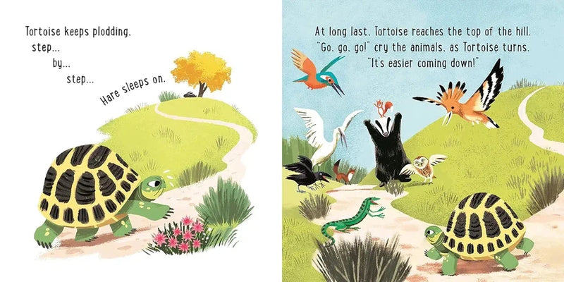 Usborne Little Board Books - The Hare and the Tortoise (Lesley Sims)-Fiction: 兒童繪本 Picture Books-買書書 BuyBookBook