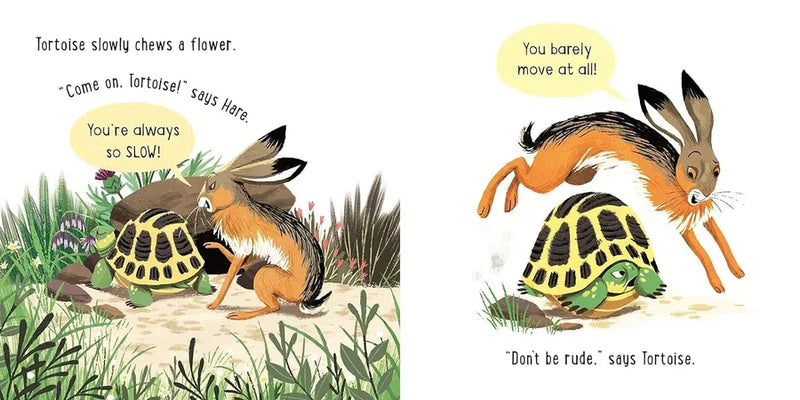 Usborne Little Board Books - The Hare and the Tortoise (Lesley Sims)-Fiction: 兒童繪本 Picture Books-買書書 BuyBookBook