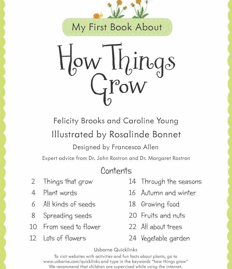 Usborne My First Book About How Things Grow (Felicity Brooks)-Nonfiction: 參考百科 Reference & Encyclopedia-買書書 BuyBookBook