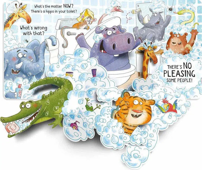 Usborne Peculiar Pop-Ups: There's a Hippo in my Toilet!-Fiction: 兒童繪本 Picture Books-買書書 BuyBookBook