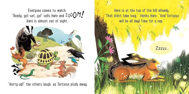 Usborne Little Board Books - The Hare and the Tortoise (Lesley Sims)-Fiction: 兒童繪本 Picture Books-買書書 BuyBookBook