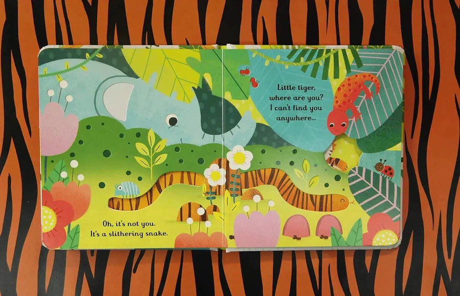Usborne Little Peep-Through Books: Are You There Little Tiger? (Sam Taplin)-Nonfiction: 學前基礎 Preschool Basics-買書書 BuyBookBook