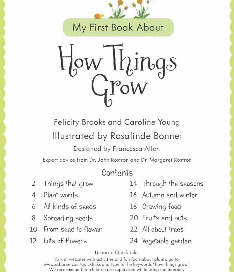 Usborne My First Book About How Things Grow (Felicity Brooks)