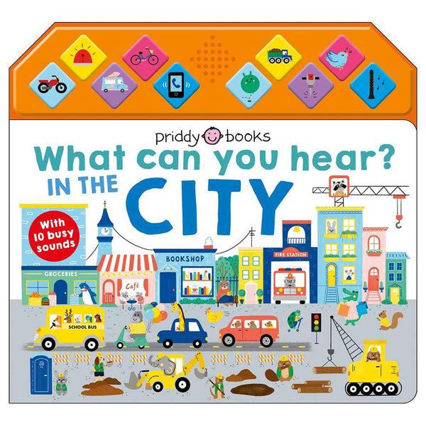 What Can You Hear: In The City - With 10 Busy Sounds(Hardback)-Nonfiction: 學前基礎 Preschool Basics-買書書 BuyBookBook