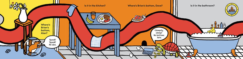 Where's Brian's Bottom? (A Veeeerrrrry Long Fold-Out book)-Nonfiction: 學前基礎 Preschool Basics-買書書 BuyBookBook