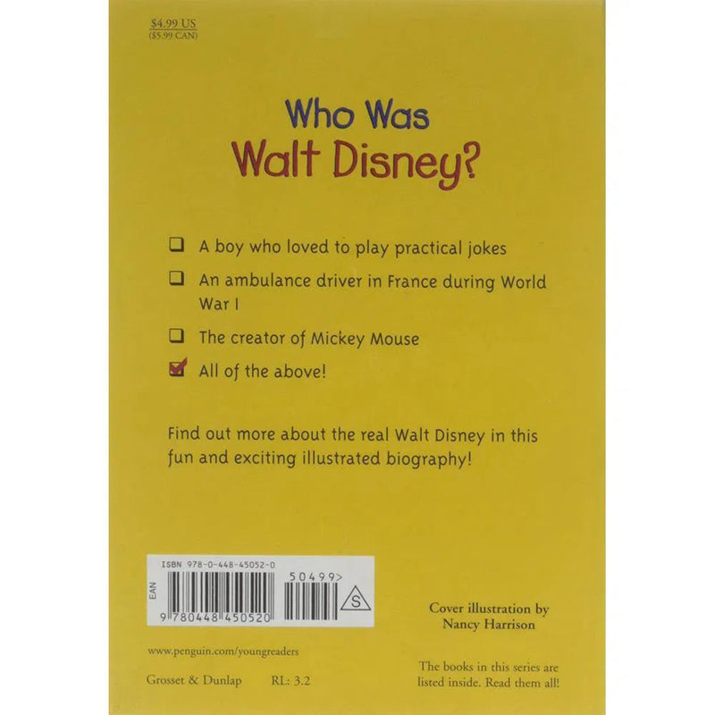 Who Was Walt Disney?-Children’s / Teenage general interest: Biography and autobiography-買書書 BuyBookBook