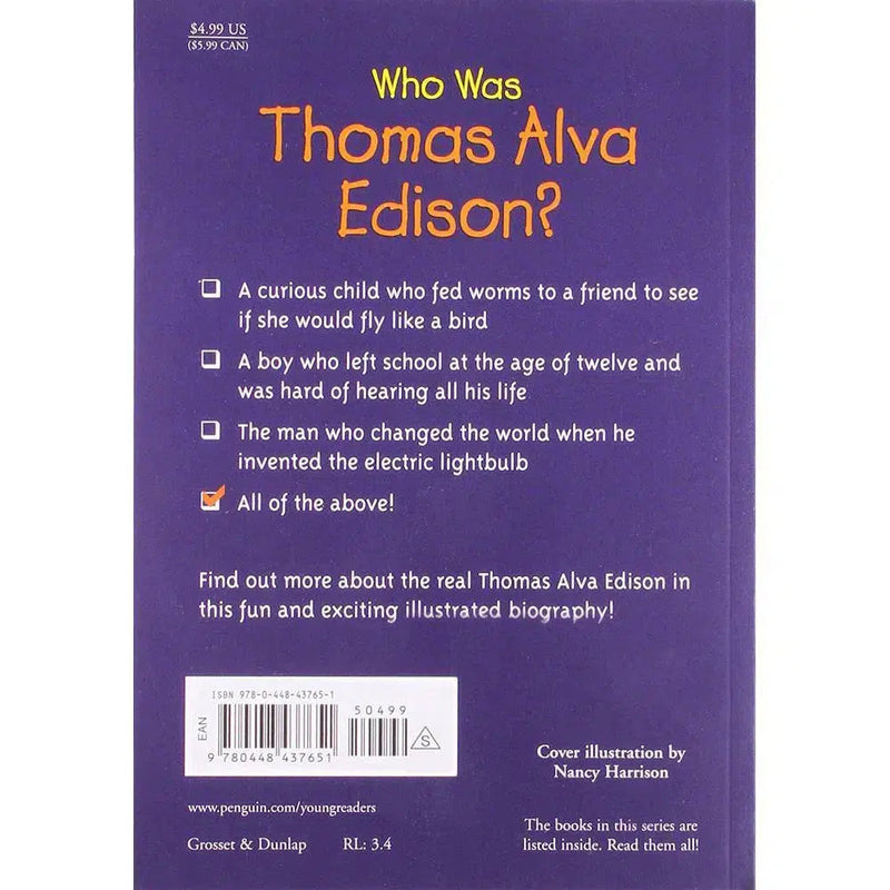 Who Was Thomas Alva Edison?-Children’s / Teenage general interest: Biography and autobiography-買書書 BuyBookBook