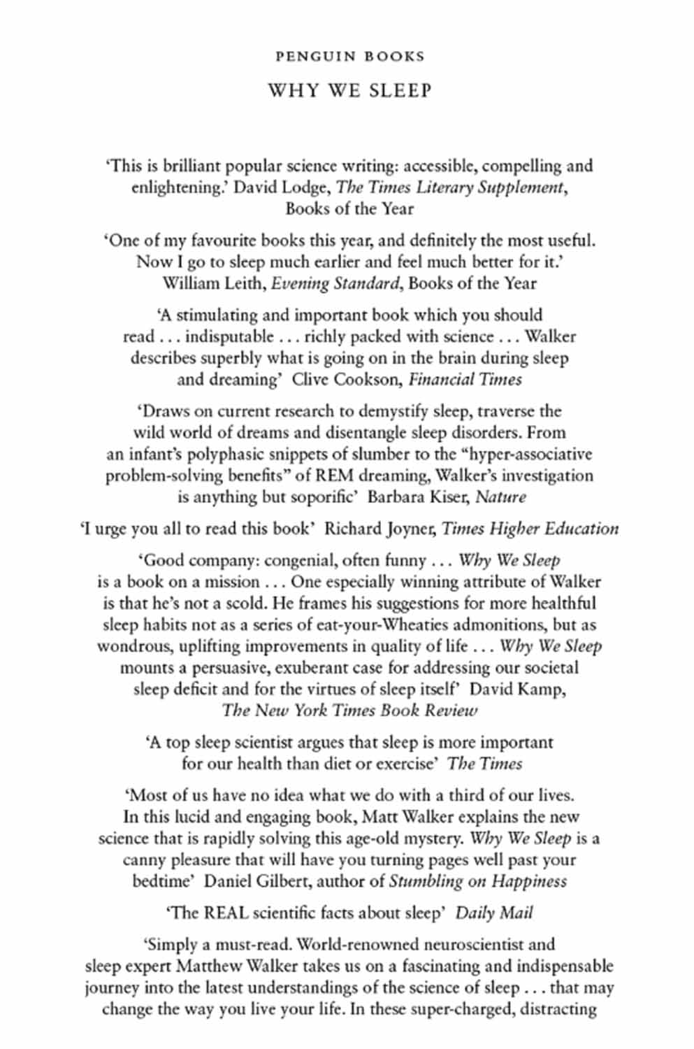 Why We Sleep: The New Science of Sleep and Dreams-Nonfiction: 常識通識 General Knowledge-買書書 BuyBookBook