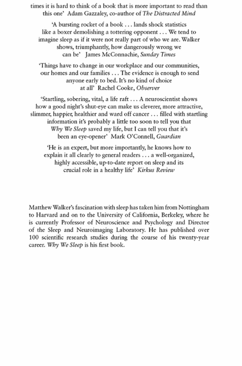 Why We Sleep: The New Science of Sleep and Dreams-Nonfiction: 常識通識 General Knowledge-買書書 BuyBookBook