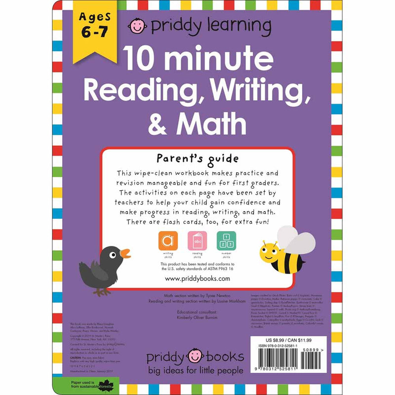 Wipe Clean Activities - 10 Minute Reading, Writing, and Math (Paperback) Priddy