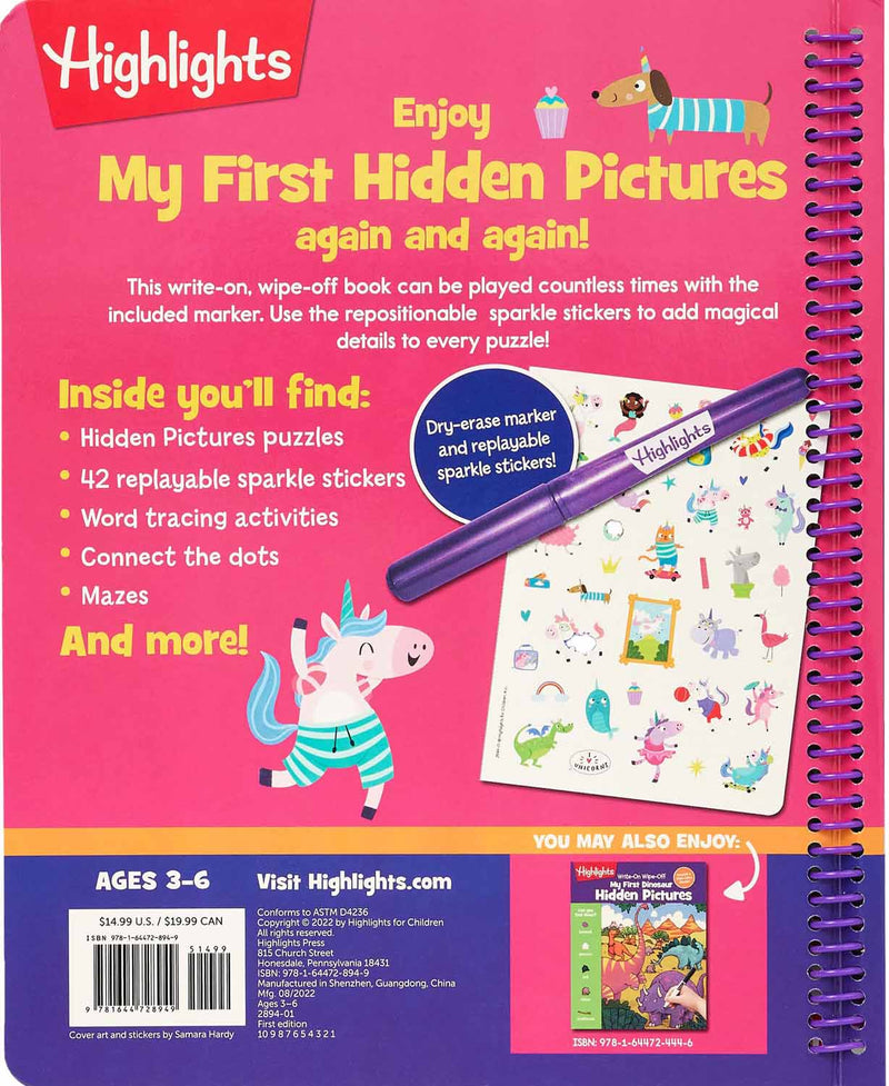 Write-On Wipe-Off My First Unicorn Hidden Pictures (Highlights)-Activity: 益智解謎 Puzzle & Quiz-買書書 BuyBookBook