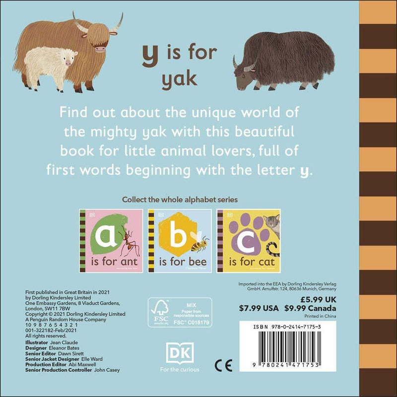 Y is for Yak (Board book) DK UK