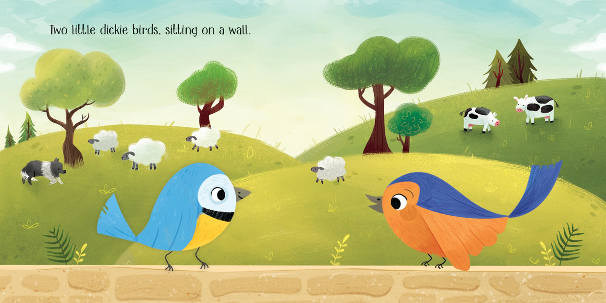 Two Little Dickie Birds sitting on a wall interior 1 (ISBN 9781803705002) [onix-asset:059c3c115630ae1732212cafa6a7a42f8cdf4447fd8382d2b2eaba4b1fa6fb44]