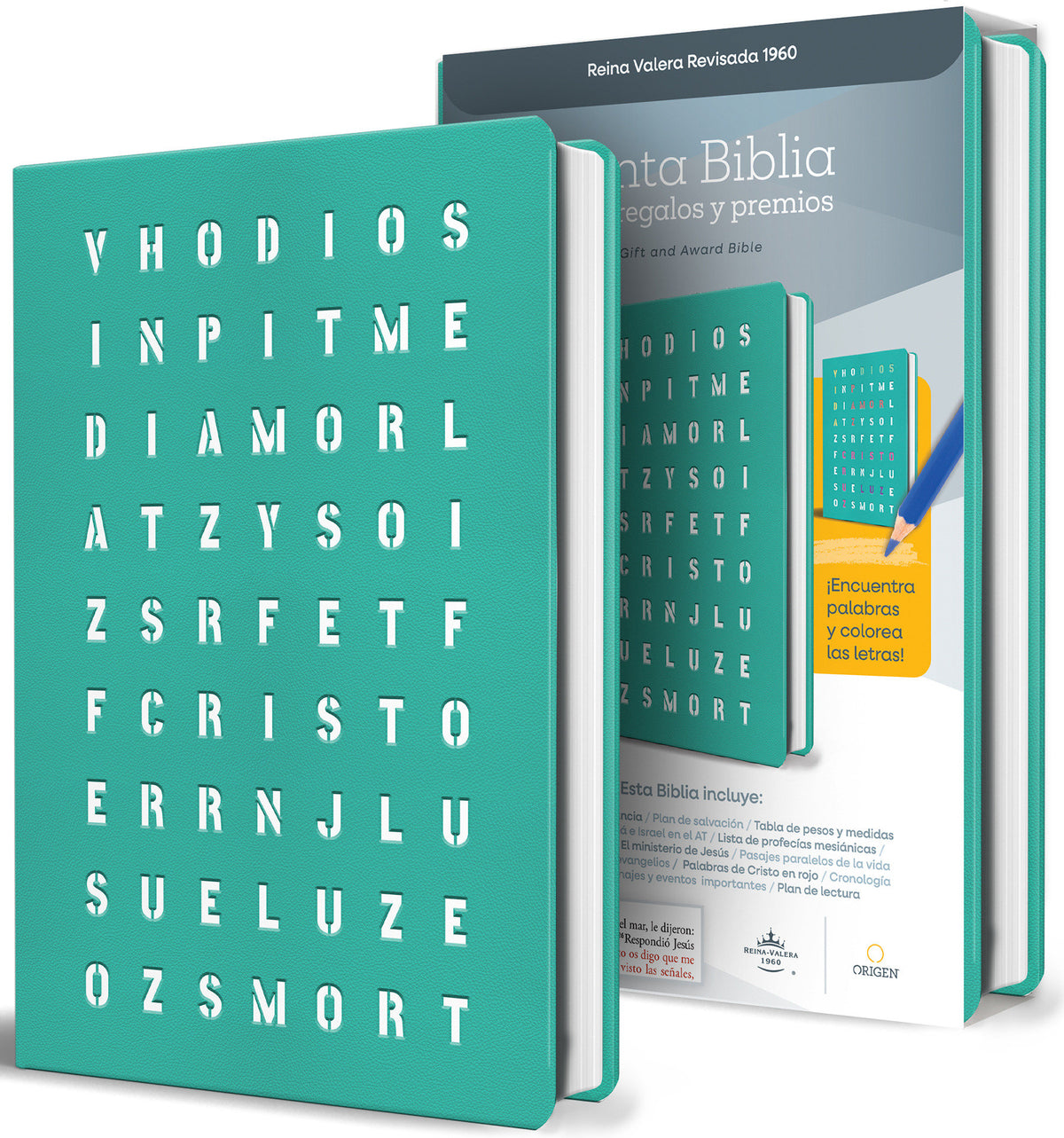 RVR 1960 para Regalos y Premios, Aguamarina con Sopa de Letras / Spanish Bible RVR 1960 Gift and Award Bible, Aquamarine Special Edition Wordsearch Cover cover (ISBN 9798890985620) [onix:36e5e7d25af3b3a40adf2cc3b04557c4]