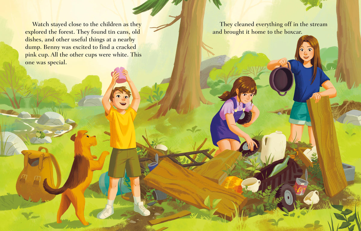 The Boxcar Children Little Golden Book interior (ISBN 9798217116003) [onix-asset:a7f3a971c0aec0481af9f3d03973acc31aba8d8f833f8dcd76cc99cbe2e7b56d]