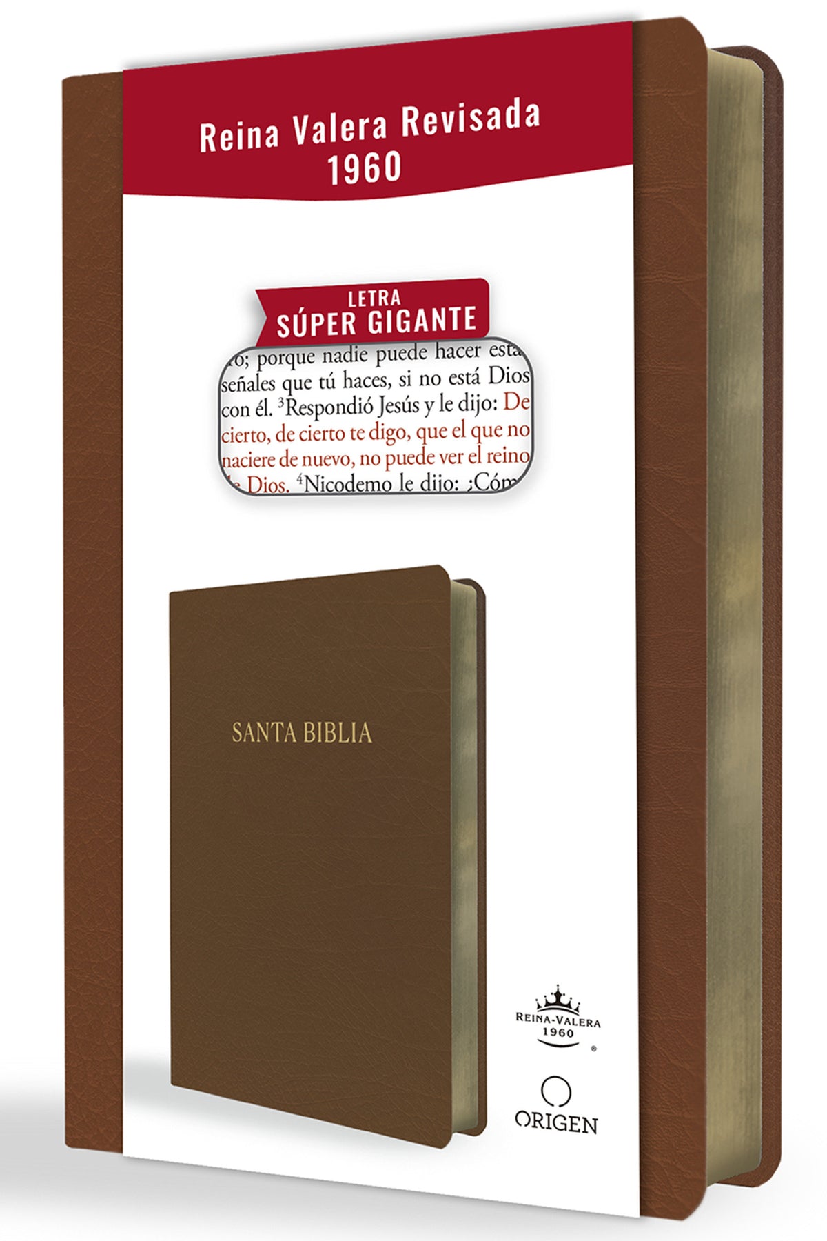 Biblia Reina Valera Revisada 1960 letra súper gigante, símil piel marrón / Spanish Bible RVR 1960 Super Giant Print, Brown Leathersoft cover (ISBN 9798890980755) [onix:fbc4f28a335c08776415ee9e1bf32e76]