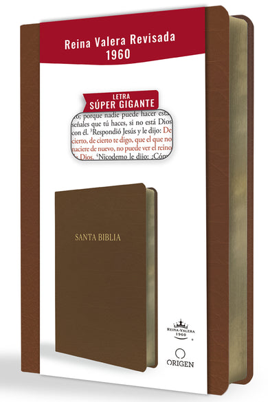 Biblia Reina Valera Revisada 1960 letra súper gigante, símil piel marrón / Spanish Bible RVR 1960 Super Giant Print, Brown Leathersoft cover (ISBN 9798890980755) [onix:fbc4f28a335c08776415ee9e1bf32e76]
