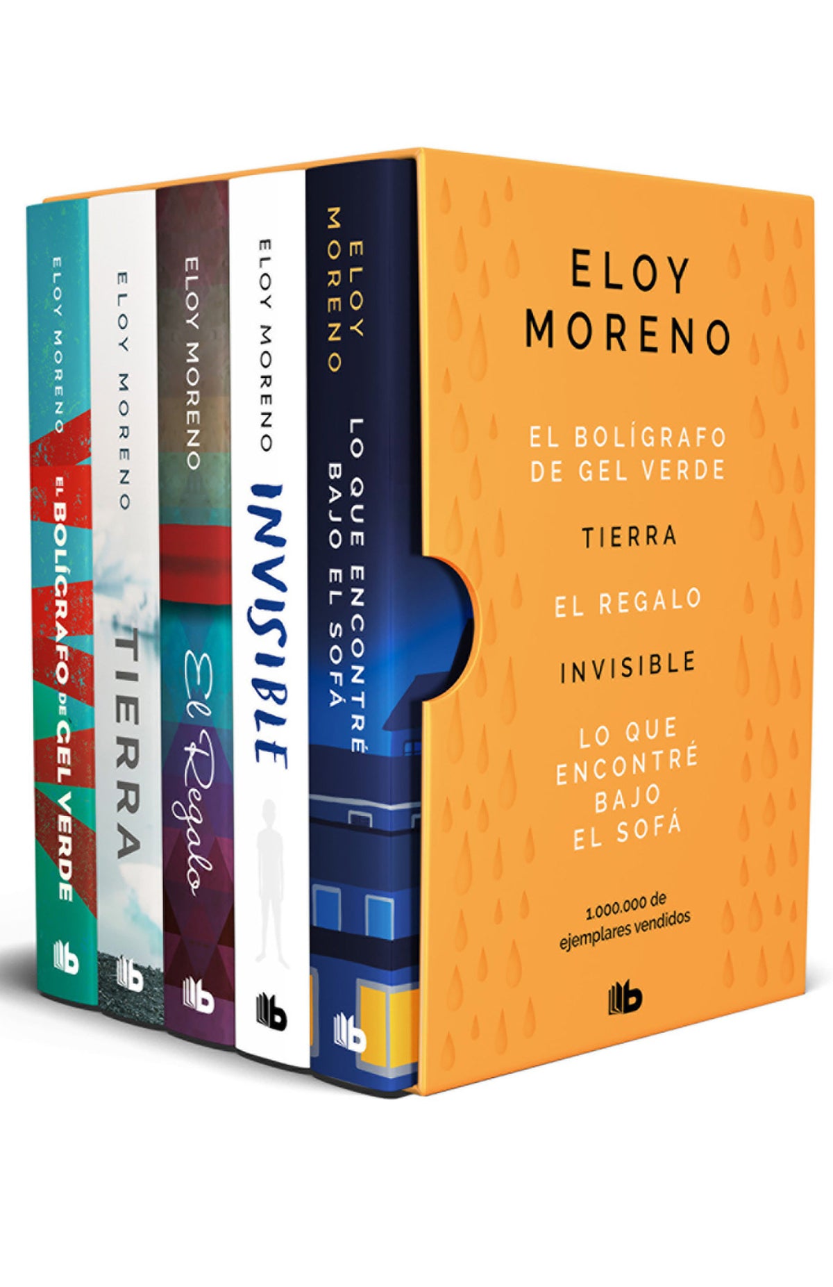Estuche Eloy Moreno con: El bolígrafo de gel verde -Tierra - El regalo - Invisible - Lo que encontré bajo el sofá / Eloy Moreno. Boxed Set cover (ISBN 9788413145082) [onix:cd2ccc5439ddc2d7aead302d75803d86]
