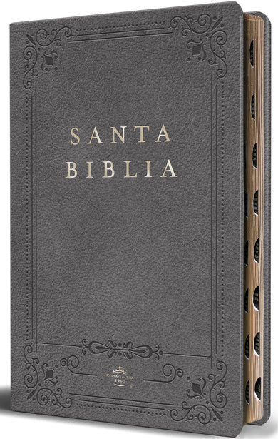Biblia RVR 1960 letra grande tamaño manual, Piel gris con índice / Spanish Bible RVR 1960 Handy Size Large Print Leathersoft Gray with index cover (ISBN 9798890982148) [onix:fa6b785f53d57c4c087a7c741fff7a0e]