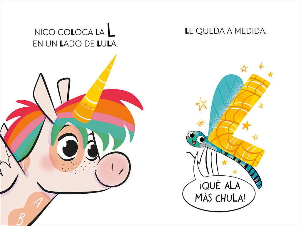Una libélula sin volar y un invento genial. Aprender a leer con MAYÚSCULAS (a partir de 5 años) / A Flightless Dragonfly and a Brilliant Invention interior 4 (ISBN 9788448868963) [onix:5e115b63572556bc5c555cad5c5b4e8c]