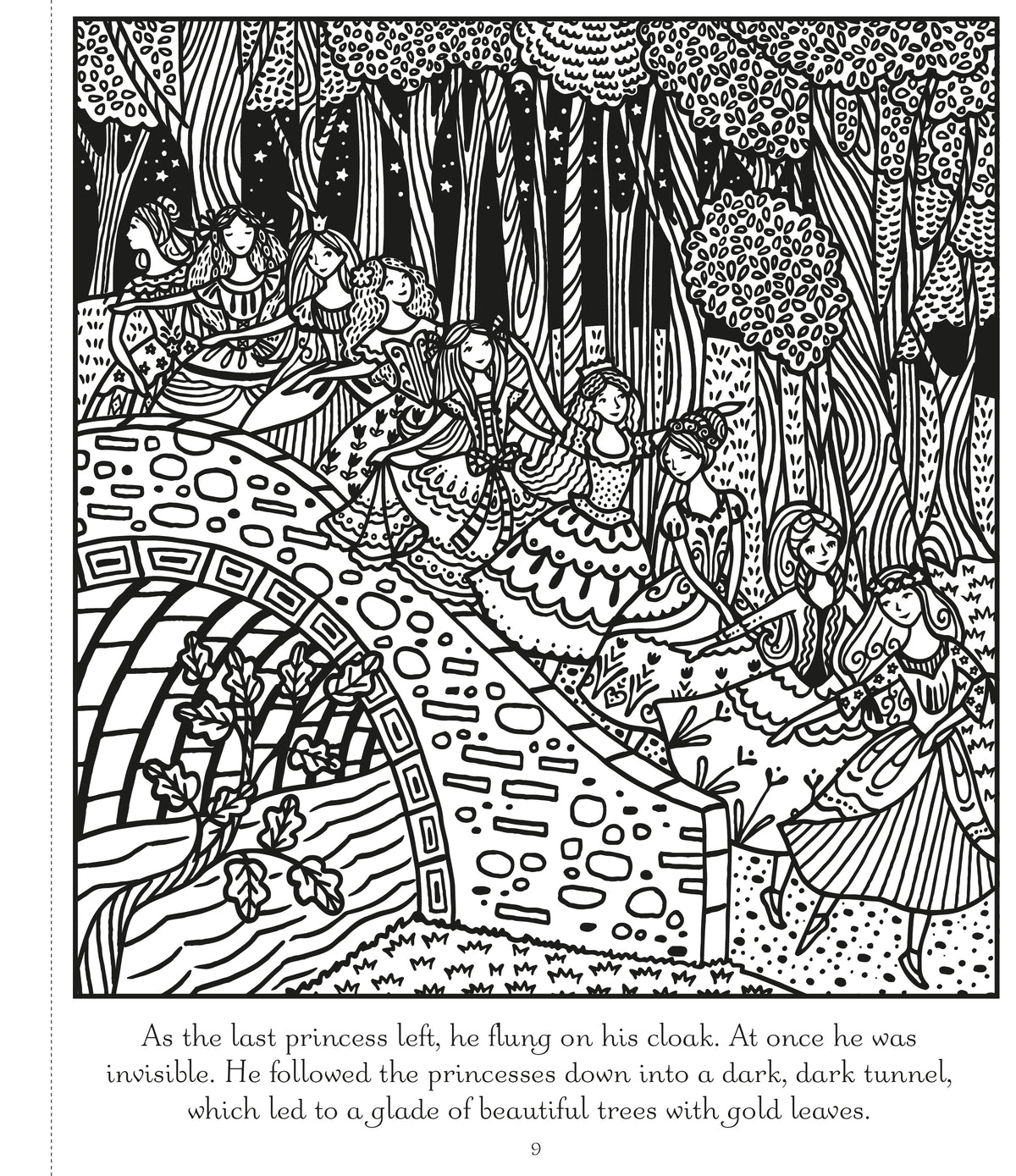 Twelve Dancing Princesses Magic Painting Book interior 1 (ISBN 9781474952996) [onix-asset:deaf2943e036a5d5444f964b04a4c9f224b8afc8f8aa89965e1011e1b56c511c]