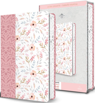 Biblia RVR 1960 Letra gigante, símil piel rosada con flores (Edición cantos pintados / Spanish Bible RVR 1960 Giant Print Handy Size Leathersoft Pink floral cover (ISBN 9798890982223) [onix:f4da3256c16898279f6fc27359d29ee5]