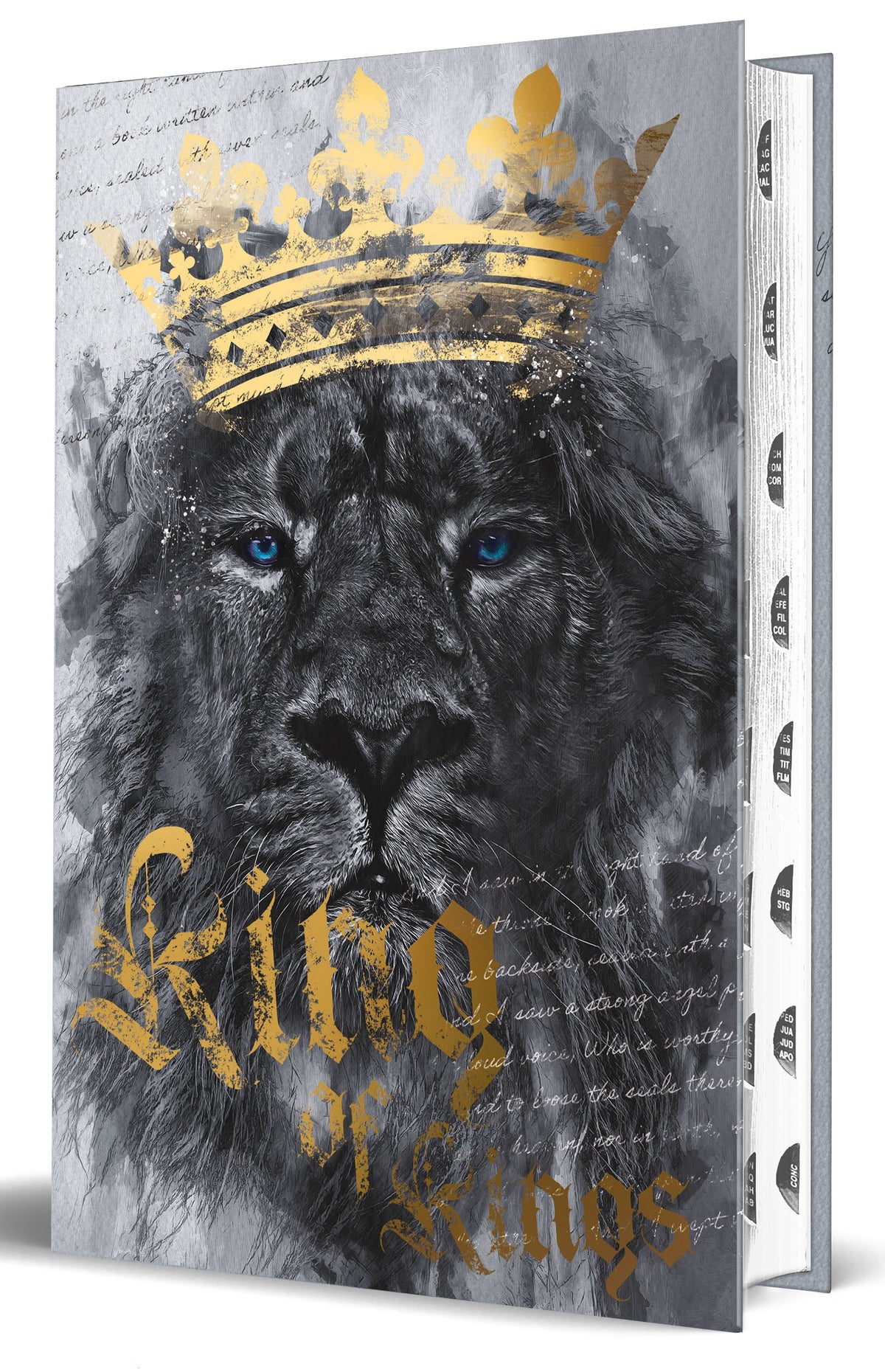 KJV Holy Bible, Large Print Handy Size format, Hardcover, Lion King of Kings, Thumb Index, Ribbon Marker, and Red Letter